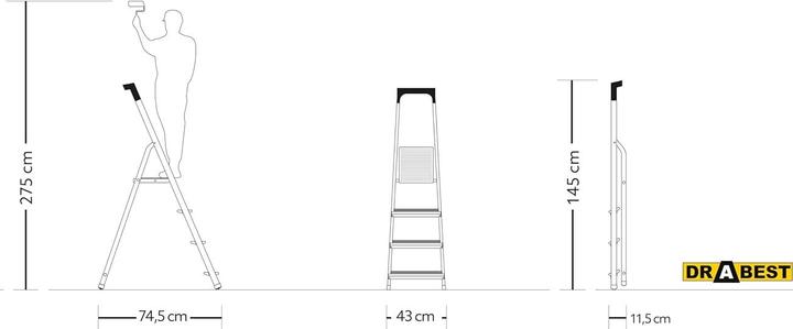 Actual product image Drabest Haushaltleiter mit Ablage (Platform ladder, Stepladder)