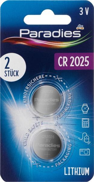 Produktbild Paradies Knopfzelle CR 2025 (2 Stk., CR2025)