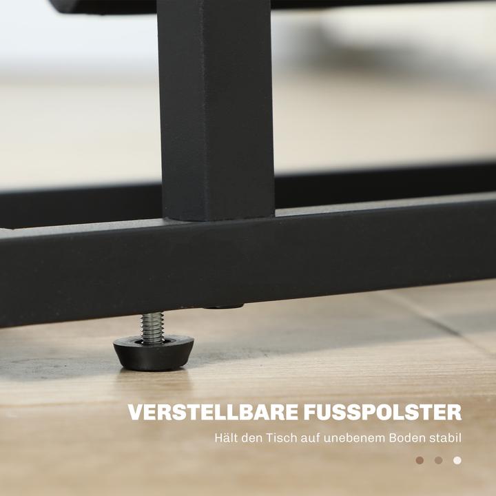 Image du produit Homcom Couchtisch Metall, Hartglas Schwarz