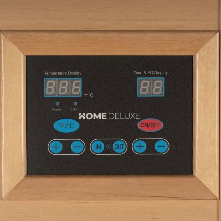 Actual product image Home Deluxe Infrared cabin IKENNA L - 153x110cm for 3 persons - Infrared cabin with 2400 Watt