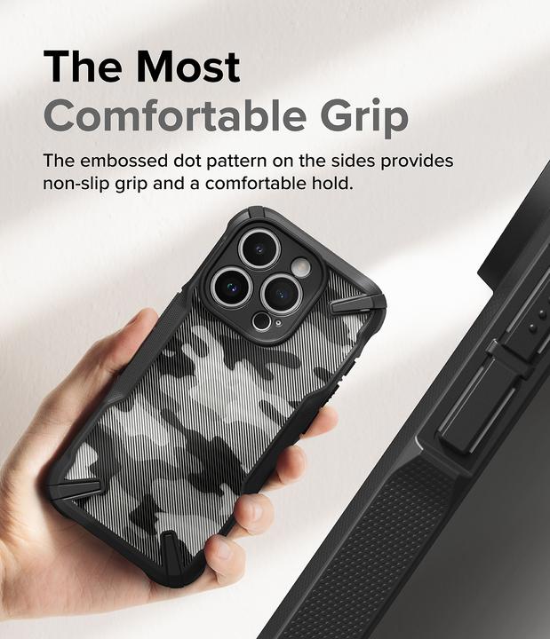 Actual product image Ringke Case for iPhone 15 Pro FUSION X DESIGN CAMO BLACK (Apple iPhone 15 Pro)