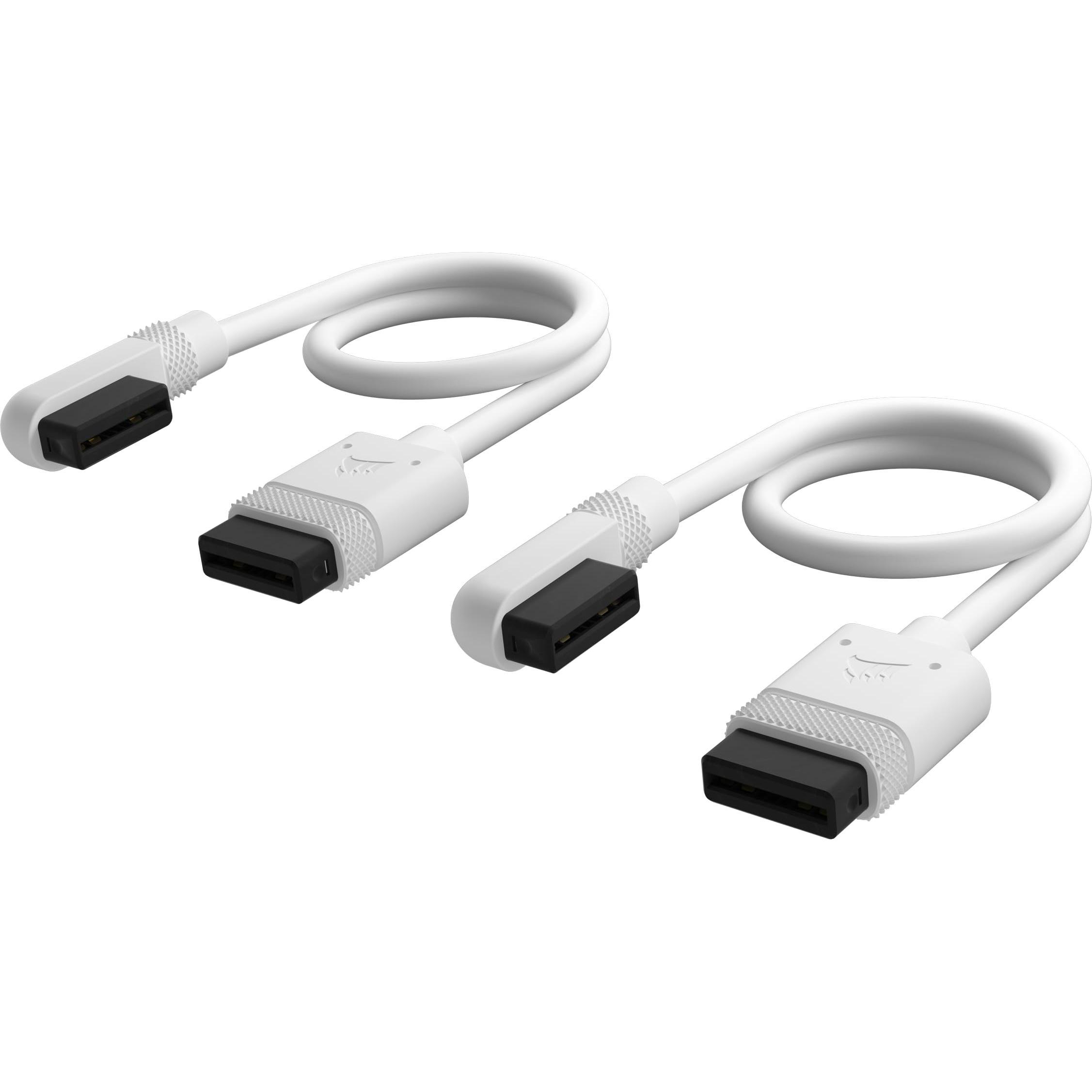 Corsair iCUE LINK Cable 2x 200mm with Straight/Slim 90° connectors, White, Interne Kabel (PC)