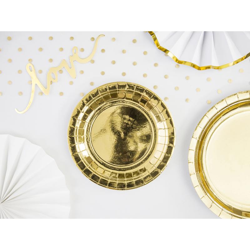 Thumbnail - Partydeco, Einweggeschirr, Pappteller Gold 18cm (6Stk) (6 x)