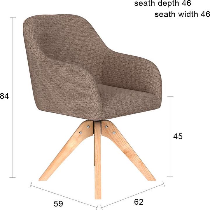 Image du produit White Label Living Chair Otis Green Wooden Swivel