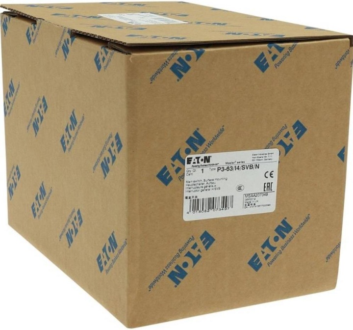 Actual product image Eaton Safety switch 3 pole + N, 63 A P3, Red