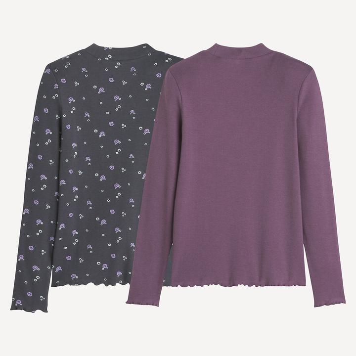 Produktbild La Redoute Collections 2er-Pack gerippte Shirts mit Stehkragen