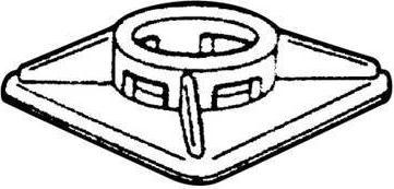 Actual product image Tecline Fixing base for cable ties up to 4.5 mm wide, PU 100 pieces Self-adhesive base for fixing cable ties (Fixing loops, 3.90 mm, 100 pcs.)