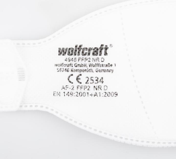 Produktbild wolfcraft 2 Feinstaubmasken FFP2 (CE) (FFP2, 2 x)