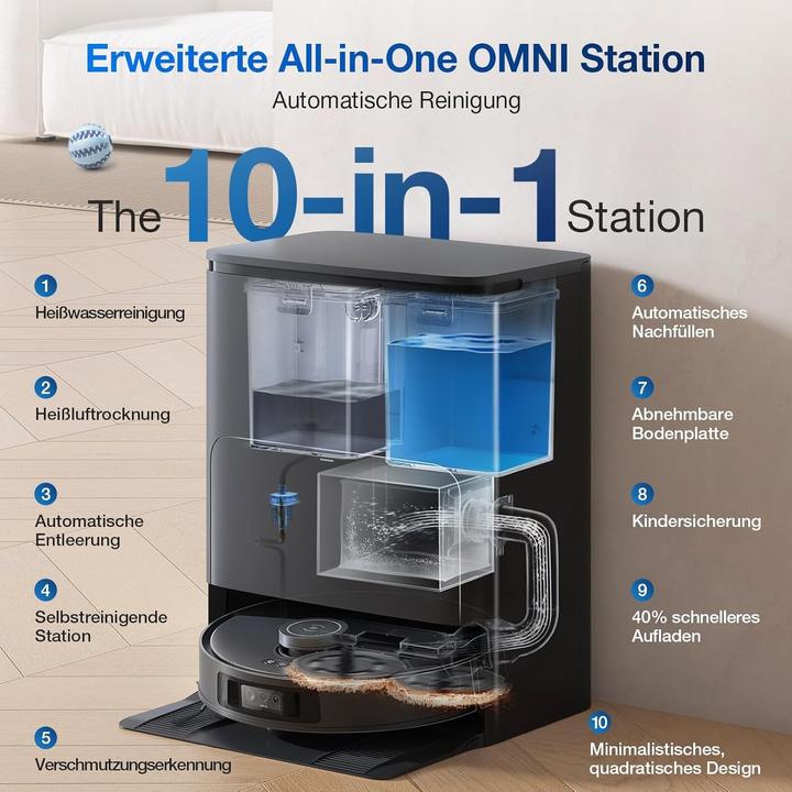 Actual product image Ecovacs Deebot T30S Pro (11000 Pa, Wiping pads (rotating))