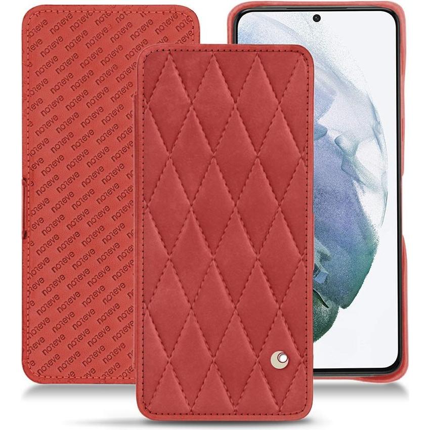 Noreve Lederschutzhülle horizontal (Samsung Galaxy S21+), Smartphone Hülle, Rot