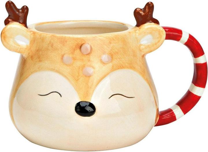 G. Wurm Ceramic reindeer mug beige (W/H/D) 14x10x11cm 360ml (360 ml, 1 x)