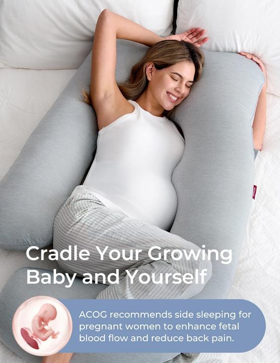 Produktbild Momcozy U Shaped Cooling Fabric Pregnancy Pillow (148 cm)