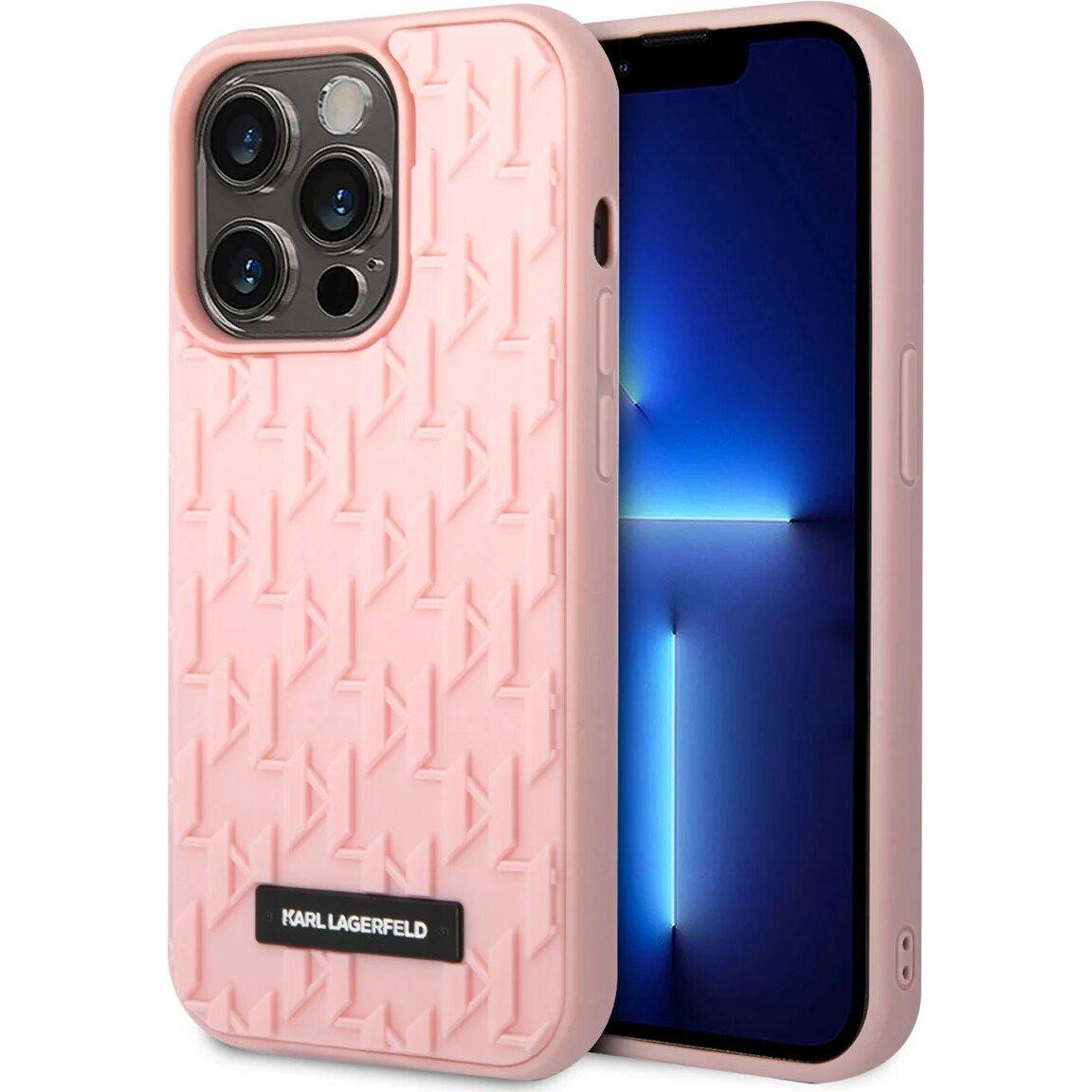 Karl Lagerfeld KLHCP14LRUPKLPP iPhone 14 Pro 6,1" hardcase ró?owy/pink 3D Monogram (Apple iPhone 14 Pro), Smartphone Hül...