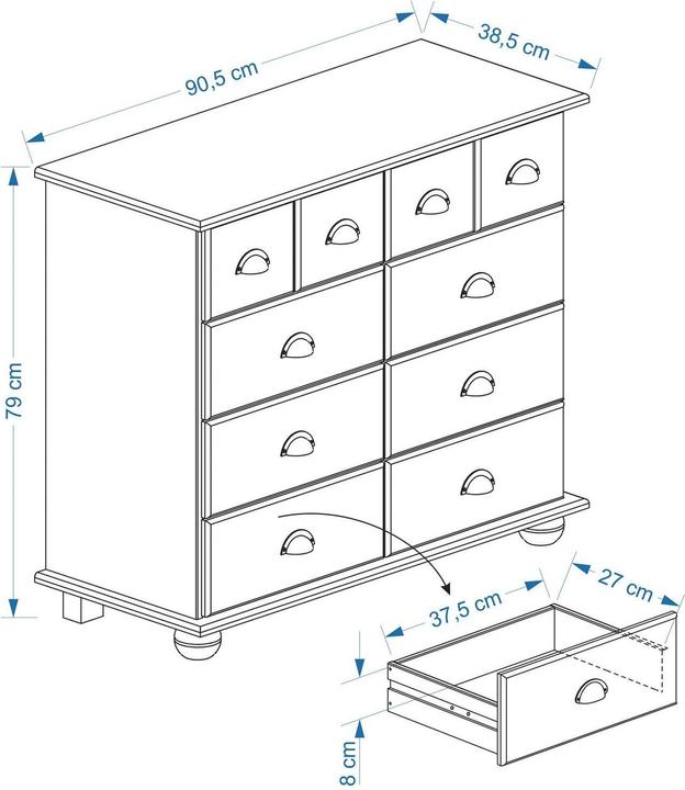 Produktbild IDIMEX Colmar (92 x 39 x 80 cm)