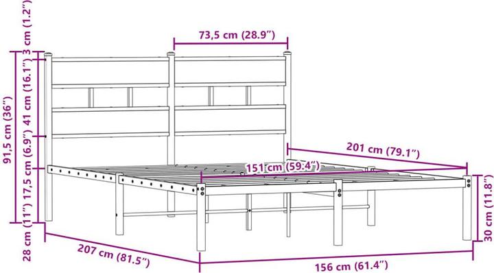 Image du produit vidaXL Bettgestell (150 x 200 cm)