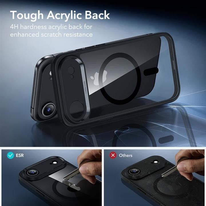 Actual product image ESR Classic Hybrid Magnetic Case (Camera Control), for iPhone 17 Air, Clear Black (Apple iPhone 17 Pro)