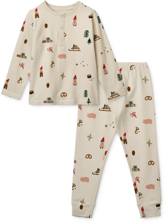 Liewood Bio Pyjama Wilhelm Holiday Sandy
