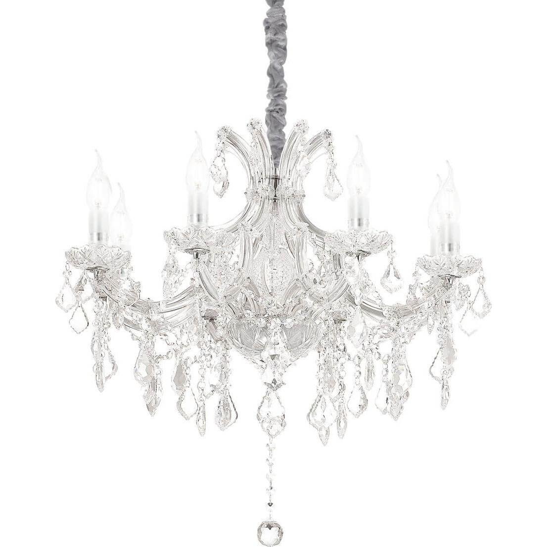 Ideal lux, Pendelleuchte, NAPOLEON Pendelleuchte E14 8-fach ⌀670mm dimmbar Chrom 167244 (E14)