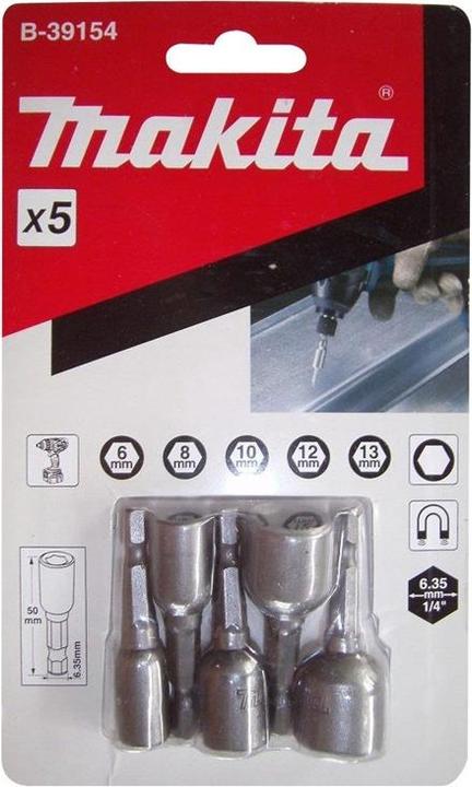 Image du produit Makita Jeu de clés à douilles 1/4 5pcs. (13 mm, 12 mm, 10 mm)