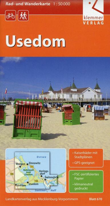 Actual product image Rad- und Wanderkarte Usedom 1 : 50 000