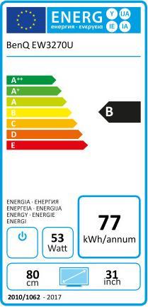 Energie-Label BenQ Ew3270u (3840 x 2160 Pixel, 31.50")