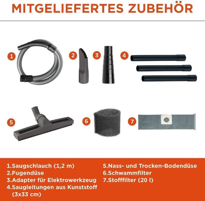 Actual product image Black & Decker BlackDecker BXVC20XTE Wet and Dry Vacuum Cleaner 1400 W 20 L (Wet dry vacuum cleaner)