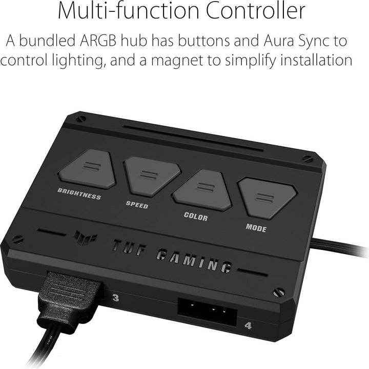 Productafbeelding ASUS Ventilator TUF Gaming TF120 ARGB 3 in 1 plus controller (120 mm, 3 x)