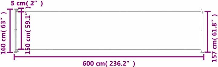 Produktbild vidaXL Balkon-Seitenmarkise (3 m)