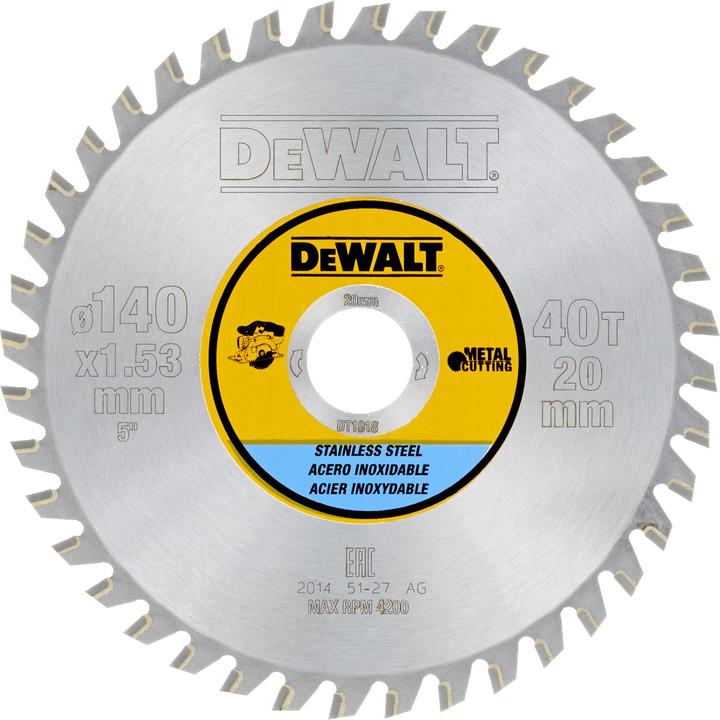 Productafbeelding DeWalt Hardmetalen cirkelzaagblad, Ø 140mm