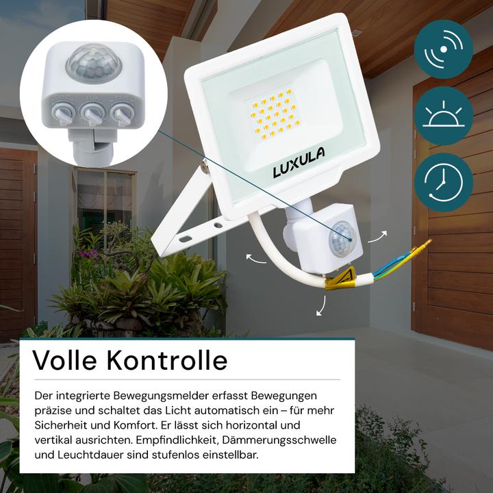 Actual product image Luxula LED floodlight with motion detector (2000 lm, IP65)