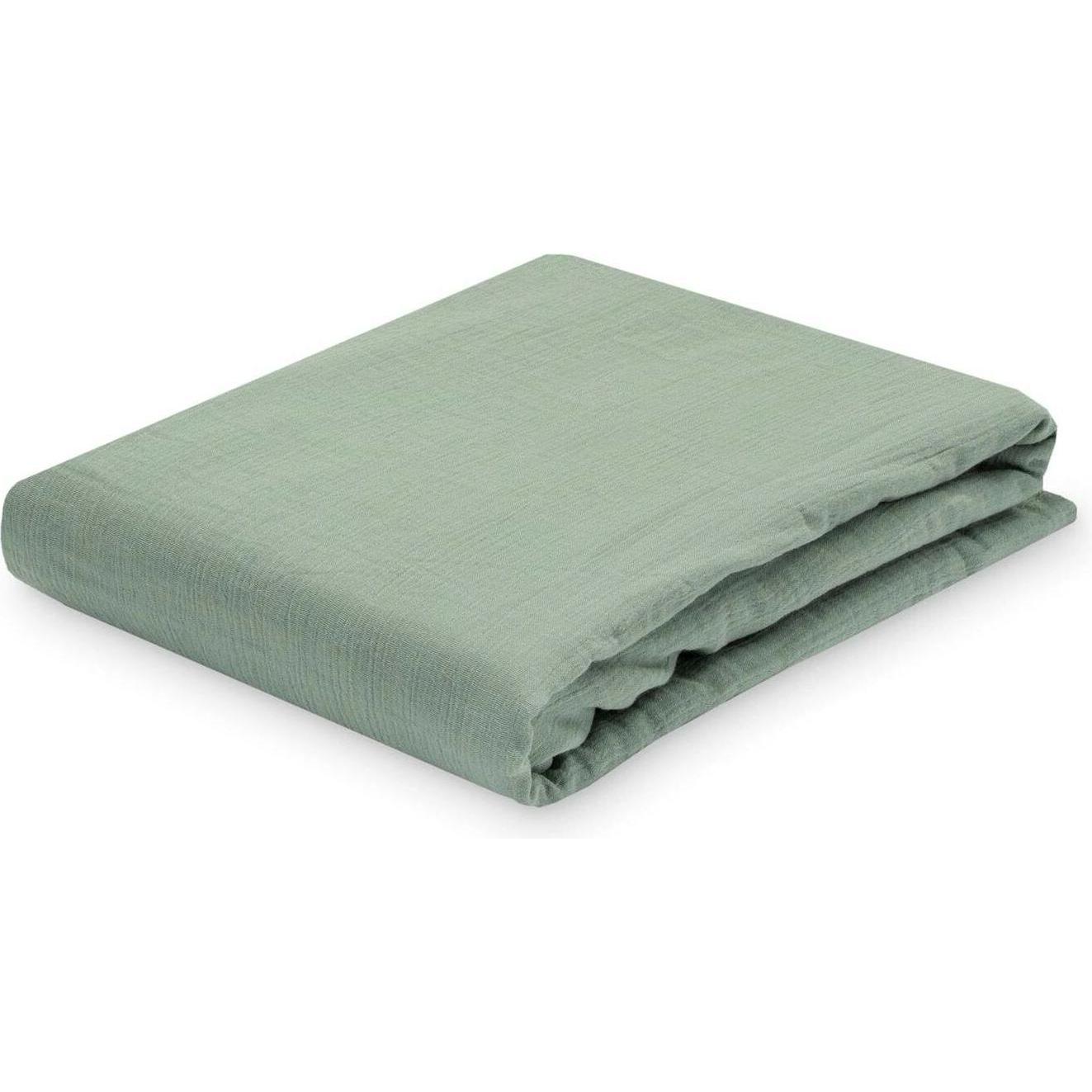 Julius Zöllner, Fixleintuch Babybett, Fix-Leintuch Musselin 60 x 120 cm, Grün (60 x 120 cm)