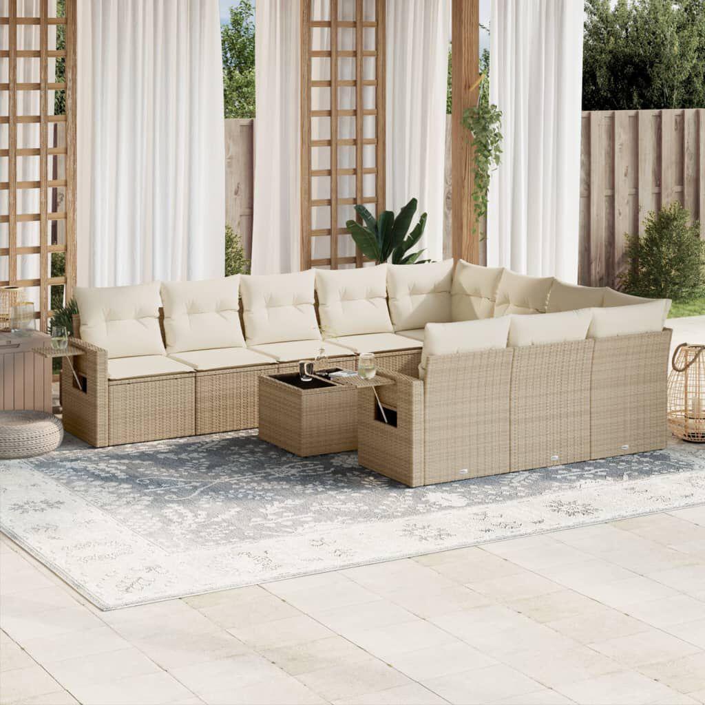Thumbnail - VidaXL, Gartenlounge, 10-tlg. Garten-Lounge-Set mit Kissen