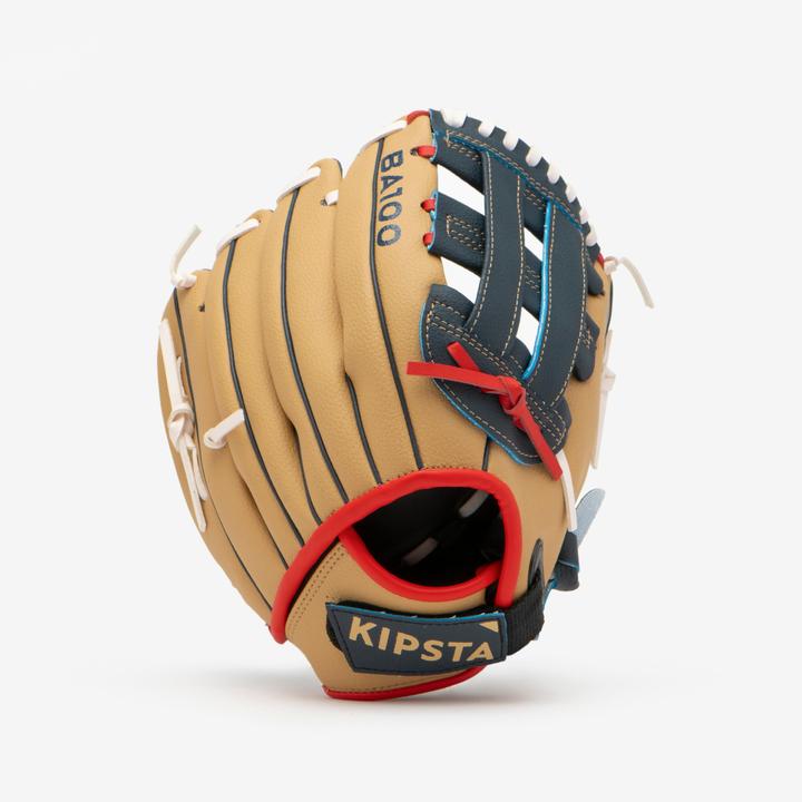 Produktbild Kipsta Kinder Baseball Handschuh Rechtswerfer - BA100 blau/beige (10.50")