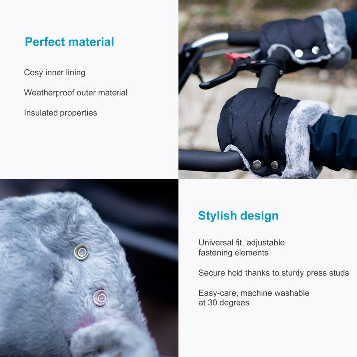 Actual product image Intirilife Hand warmer gloves for buggies and pushchairs