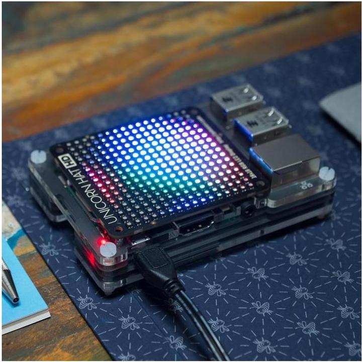 Produktbild Pimoroni PIM273 - Unicorn HD LED Matrix HAT mit 16x16 LEDs für Raspberry Pi