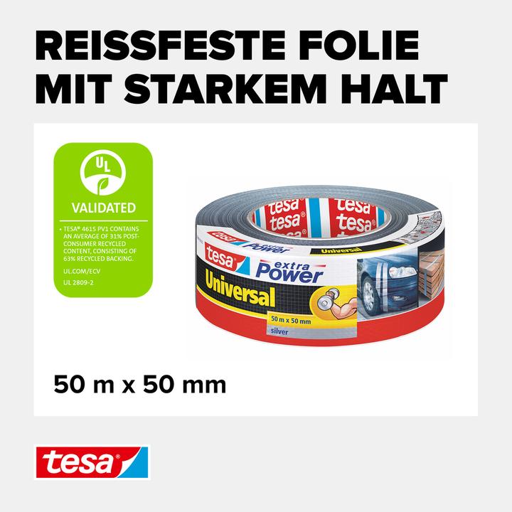 Produktbild tesa EXTRA POWER UNIVERSAL Gewebeband, gewebeverstärktes Ductape (50 mm)