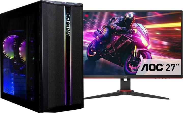 Produktbild Captiva PC Advanced Gaming R93-291 TFT Bundle (Ryzen 7 5700X/RTX5060 8GB GDDR7/SSD 1TB/32GB/WLAN/w/o OS) (1000 GB, 32 GB, AMD Ryzen 7 5700X, GeForce RTX 5060)