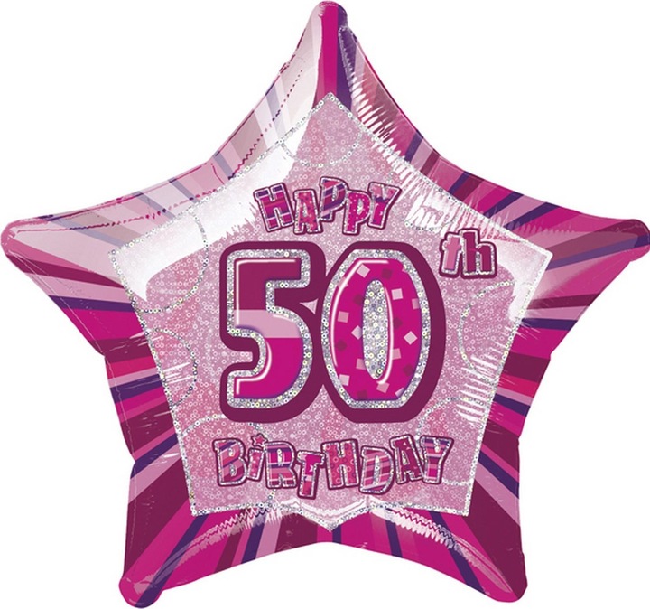 Immagine prodotto Unique Party - Palloncino a Stella con Scritta di Auguri - 50 anni
