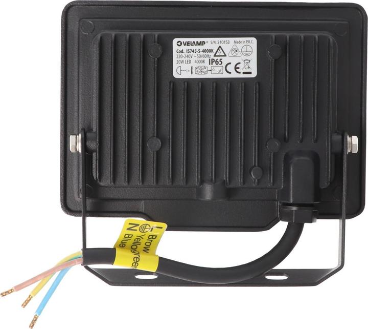 Image du produit Velamp PADLIGHT5, Projecteur à LED SMD, 20W IP65, noir 4000K (1600 lm, IP65)