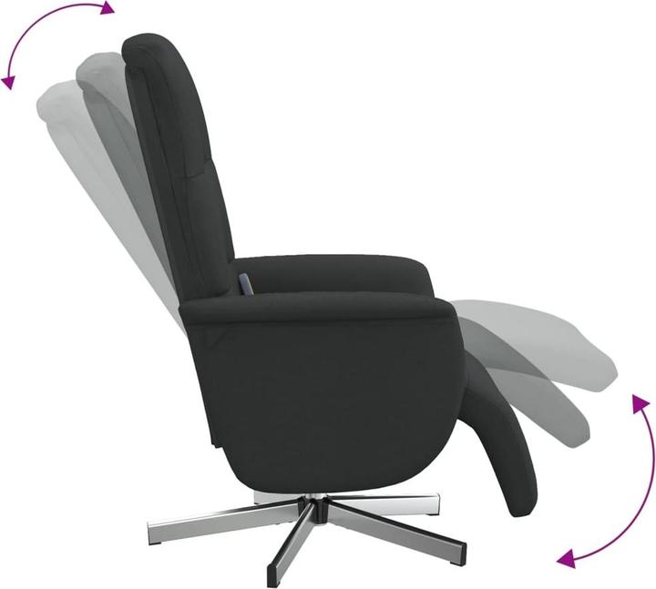 Actual product image vidaXL Massage chair with footrest black fabric, colour
