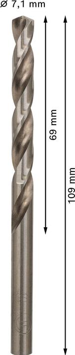 Immagine prodotto Bosch Professional Zubehör Punta PRO Metal HSS-G, 7,1 x 69 x 109 mm (7,1 mm)