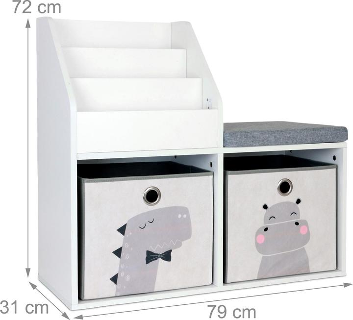 Actual product image Relaxdays Kinderbank mit Bücherregal