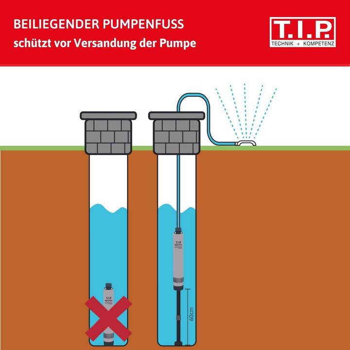 Actual product image T.I.P. Technical industry products BigWell 90/53 AUT 30084 Deep well pump with protective contact socket (Domestic water pump)