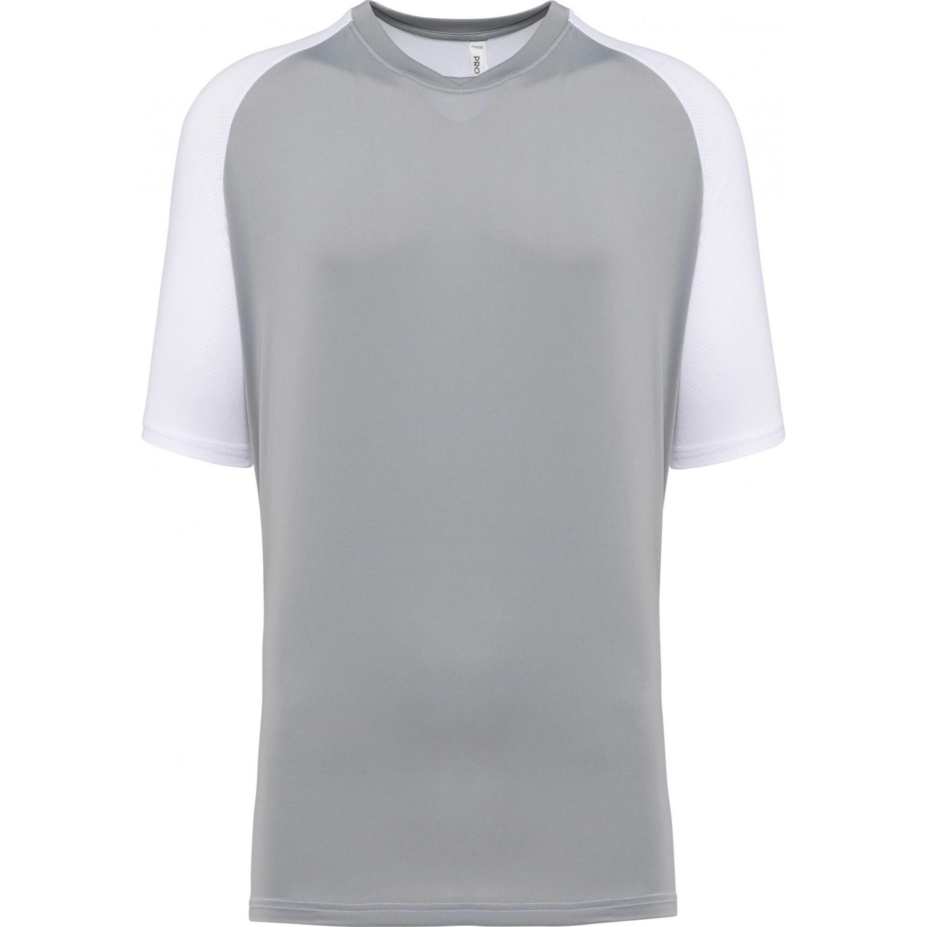 Proact, Herren, Sportshirt, Zweifarbiges Trikot mit Raglanärmeln (M), Weiss, Grau, M
