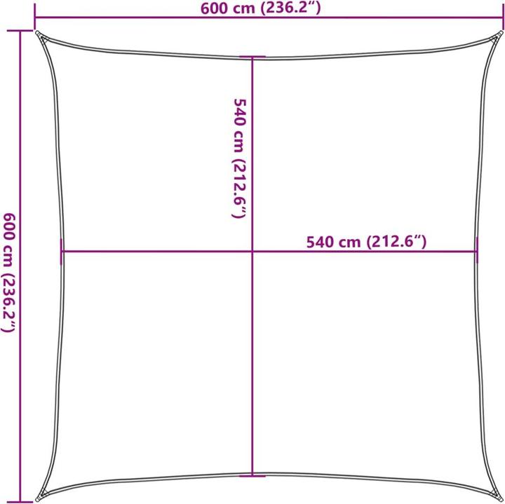Produktbild vidaXL Sonnensegel (600 x 600 cm)
