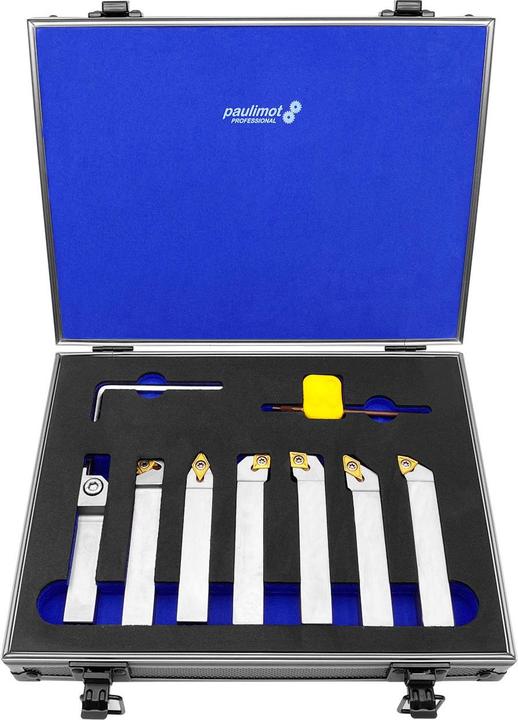 Actual product image Paulimot Turning tool set with indexable inserts, nickel-plated, 16 mm, 7-piece