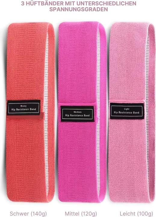 Immagine prodotto Hermex Fascia per glutei Fascia per anca e resistenza Fascia per allenamento Fascia per stivale Fascia per (0.37 m, Strong, Light, Medio)