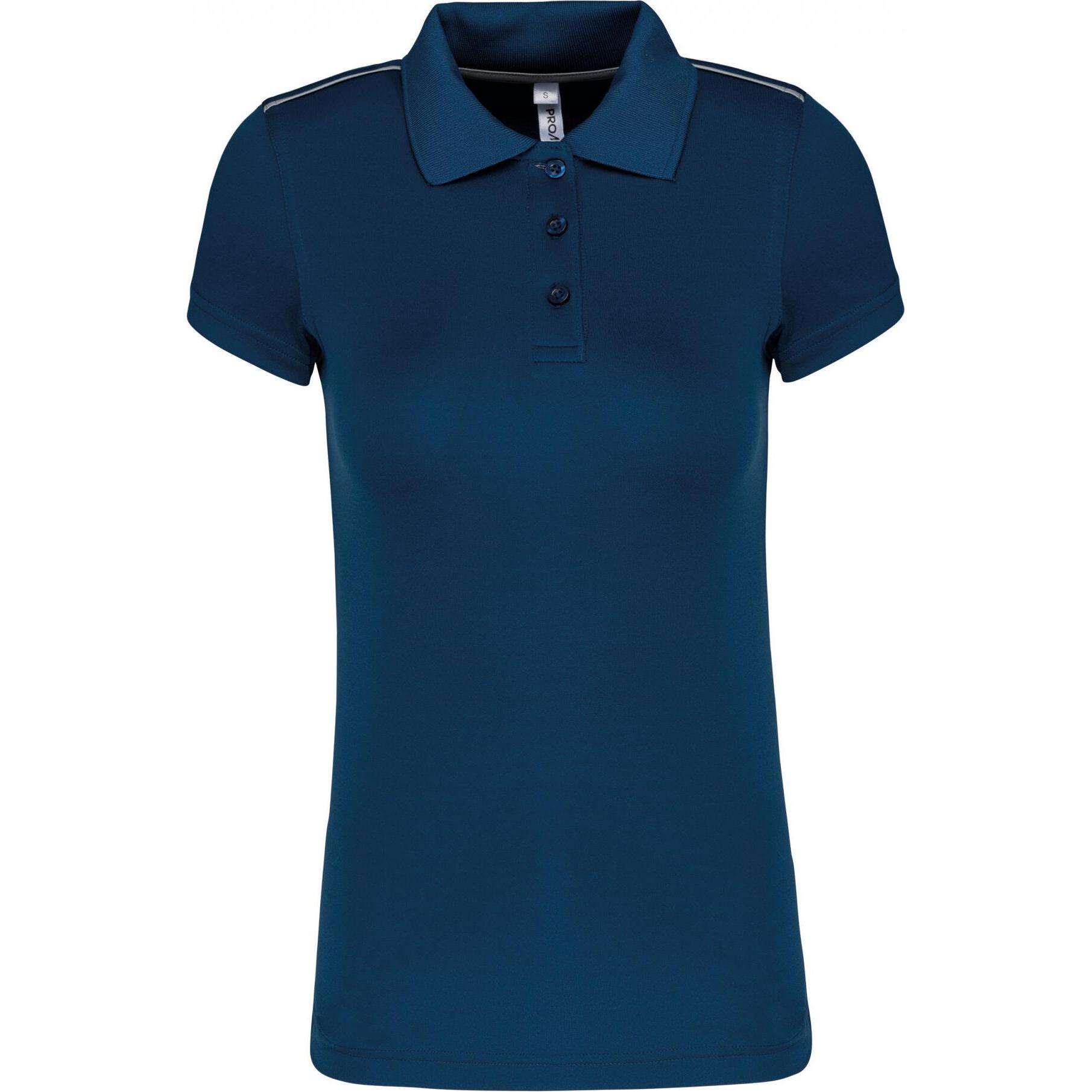 Proact, Damen, Shirt, Poloshirt für Frauen mit kurzen Ärmeln, Schwarz, (XL)