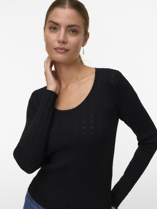 Produktbild Vero Moda Vmwillow Pointelle Langarm Pullover mit U-Ausschnitt (L)