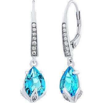 Silvego, Ohrringe, Silver Clarissa Earrings with Swissue Topaz and Brilliance Zirconia JJJ1267ETS